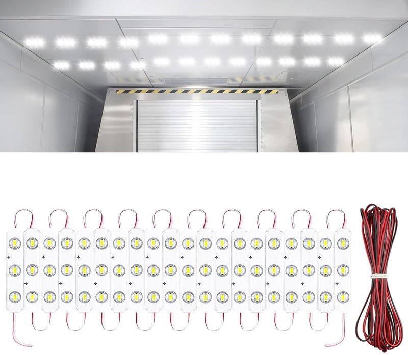 Linkstyle 60 مصابيح LED 12V لمجموعات إضاءة داخلية للفان، شريط إضاءة LED 12V، مصباح عمل سقفي فائق السطوع، أضواء مقطورة مغلقة للشاحنات والفانات والقوارب والحافلات وزينة عيد الميلاد، 20 وحدة - Image 1